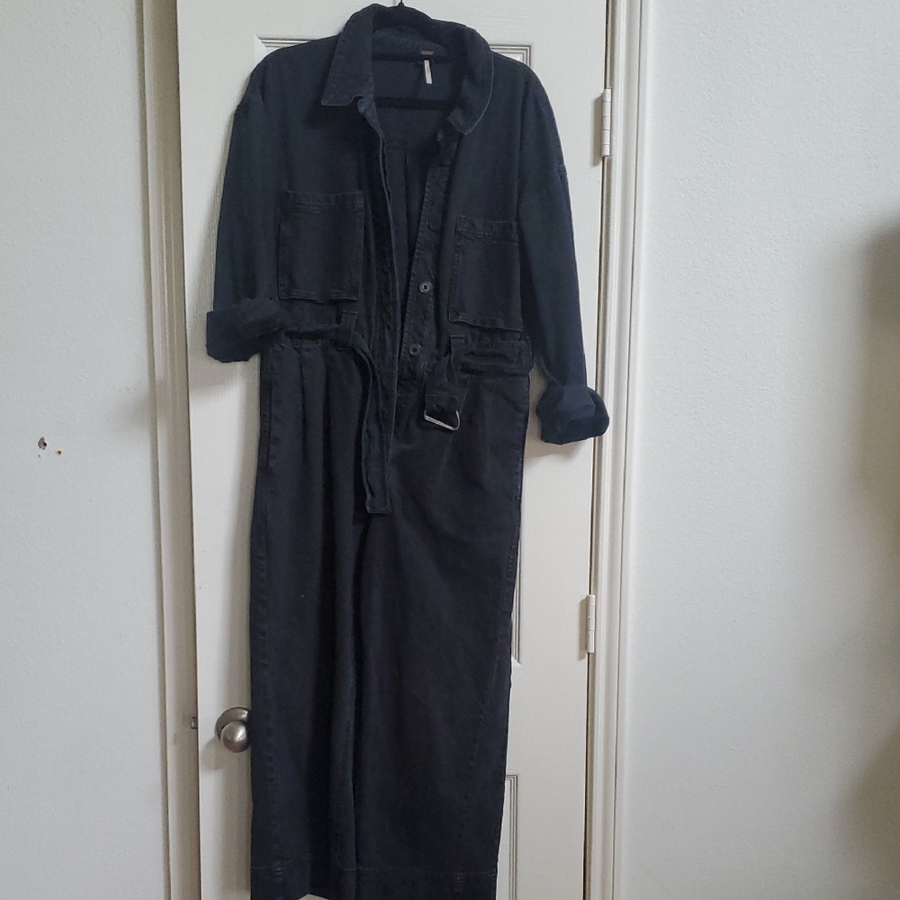 Free People Charcoal Jumpsuit